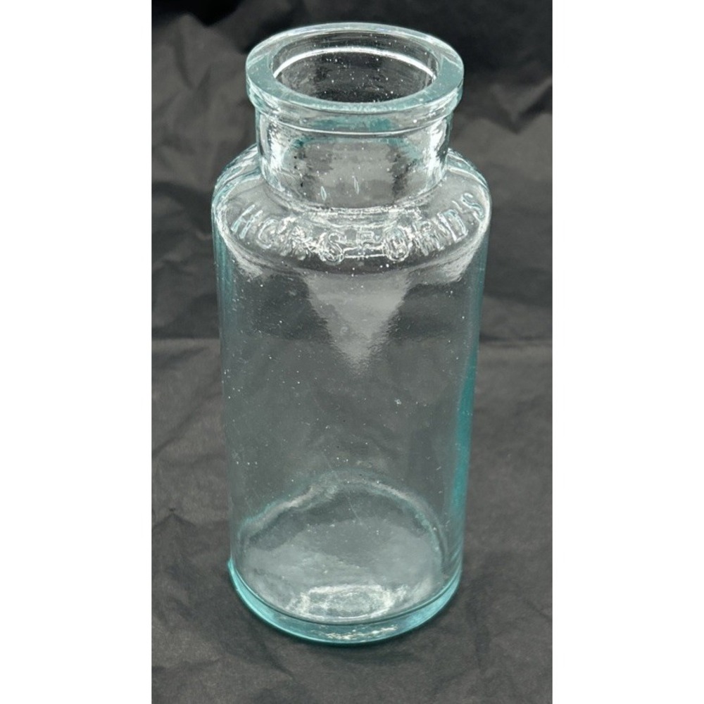 Antique Horsfords Baking Powder Bottle Aqua Glass Tooled Lip 1880s Primitive